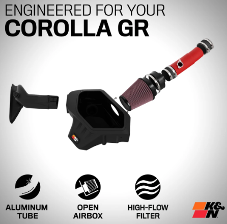 Cold Air Intake - High-flow Air Filter, Aluminum Tube - TOYOTA GR COROLLA
