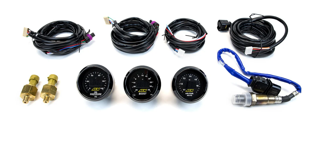 AEM 3 Gauge Combo | 52mm UEGO WideBand A/F Ratio + Oil Pressure + Turbo Boost