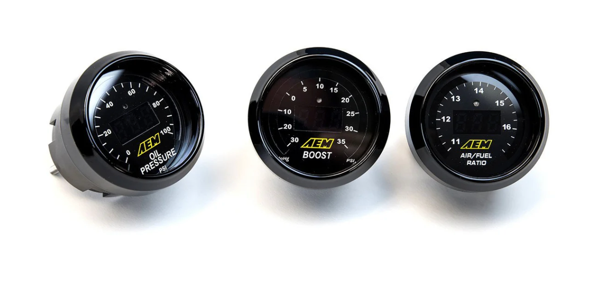 AEM 3 Gauge Combo | 52mm UEGO WideBand A/F Ratio + Oil Pressure + Turbo Boost