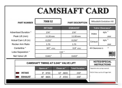 Evolution 4-8 4G63T GSC P-D 274/274 Billet S2 Camshaft